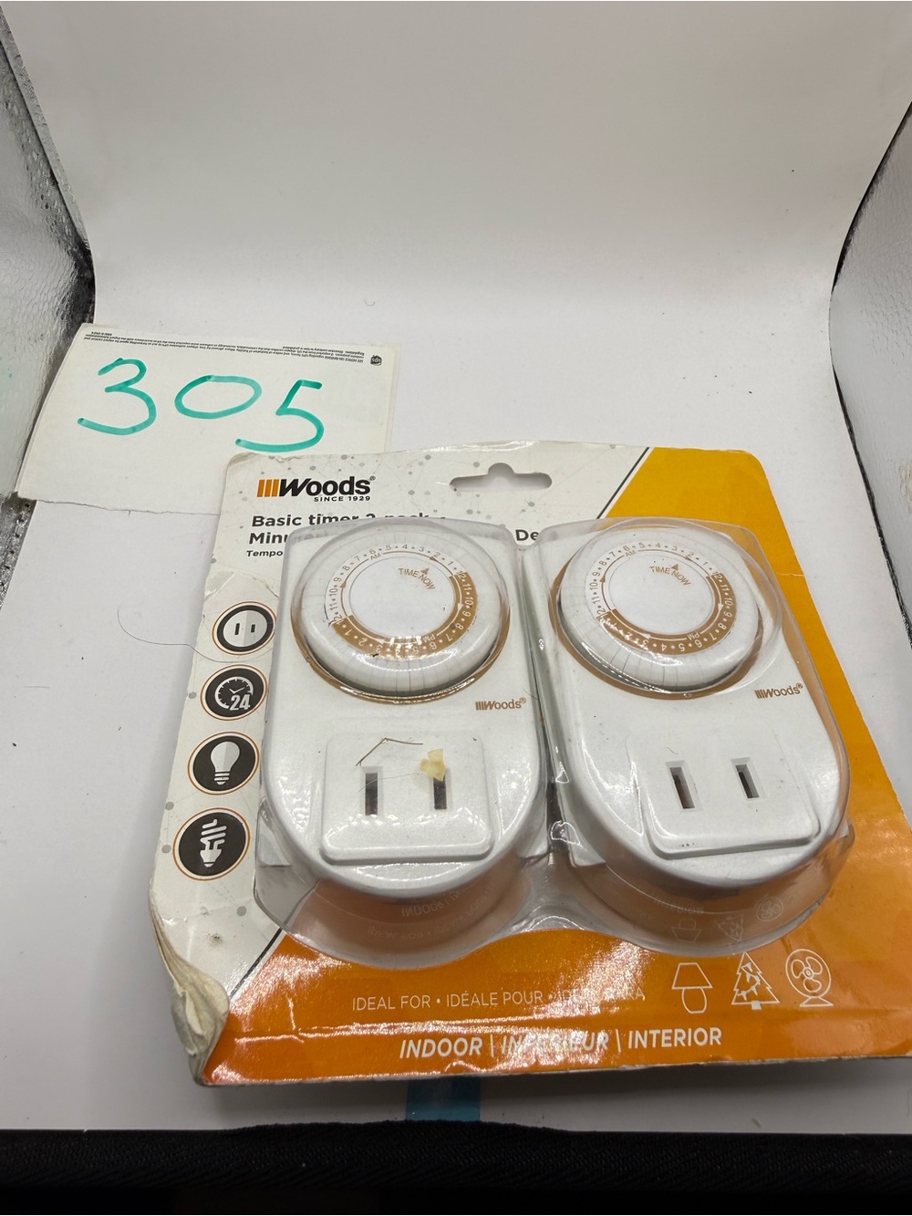 White 24-Hour Mechanical Timer Outlet Duo